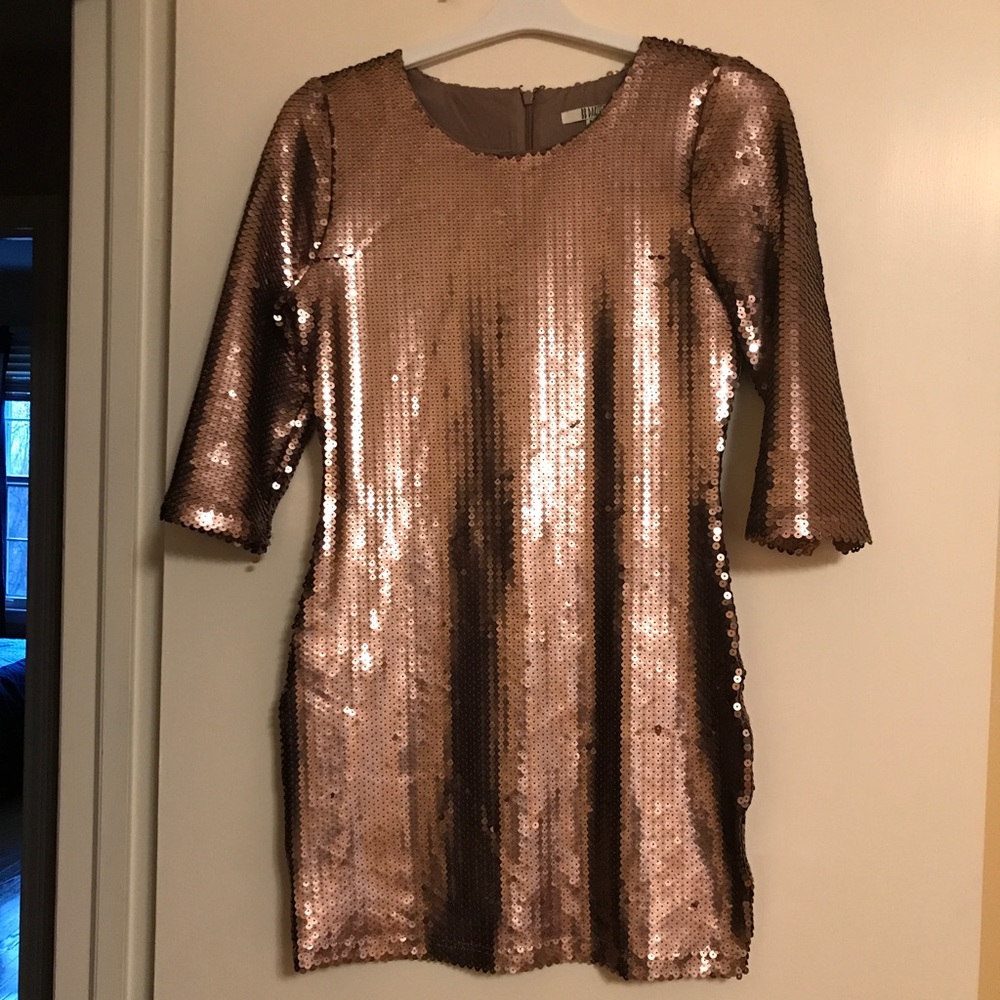 Sequin Rose Gold Mini Dress
